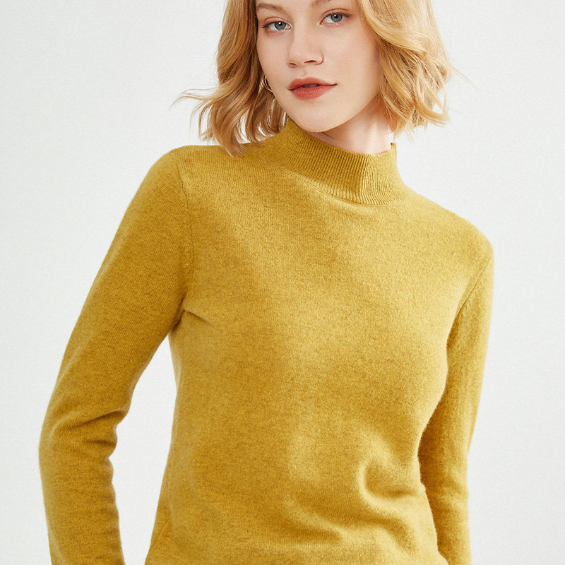 Semi-high collar Loose Sweater Lady Foreign Pie 2021 Autumn Winter Dress New Blouse Black Inner Hitch Knit Undershirt