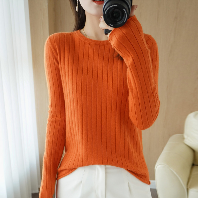 New sweater women's round neckline cardiovert jersey long sleeve bottom sweatshirt short of pure color inner lap warm non-goat sweatshirt