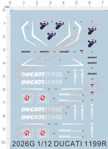 Motorcycle model 1:12 1199R Ducati latte art universal logo special decals (2026G)