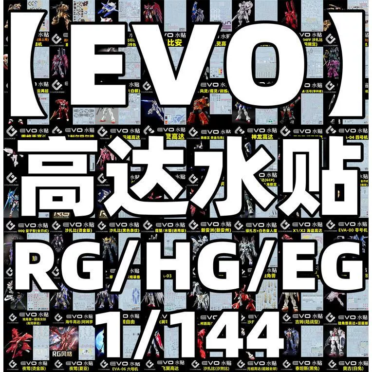 【EVO】 (RG/HG/EG) Гандам Модель/Высокое качество/Высокая точность/Прецизионно/Водяные наклейки с водной патч-водой/светящиеся водяные наклейки