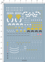 Special Water sticker for the model HG GOUF MS-07B Tiger (63205)