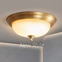 All-Copper Ceiling Light, American Retro Country Style, Light Luxury for Balcony, Study, Master Bedroom Lighting, Direct Sales from Guangdong Zhongshan Manufacturer