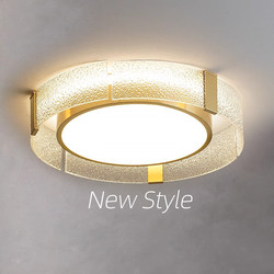 All-Copper Bedroom Ceiling Lamp Led Accessible Luxury Crystal Lamp Room Modern Simple Scandinavian Lamp Zhongshan Factory Direct Sale