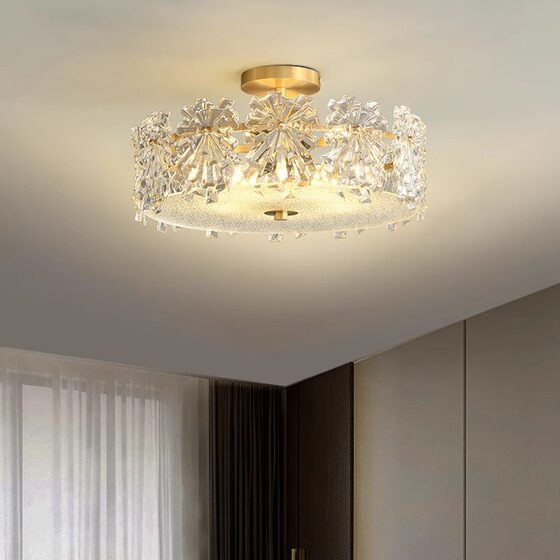 American Bedroom Ceiling Lamp New Light Luxury Crystal Creative Personality Warm Room Study Lamp Zhongshan Factory Direct Sale