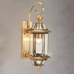 All-Copper Wall Lamp, American Country-Style Retro European-Style Lighting, Nordic Balcony Outdoor Lighting, Direct Sales from Guangdong Zhongshan Manufacturer
