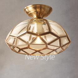 American All-Copper Ceiling Lamp Balcony Entrance Cloakroom Entrance Corridor Aisle Internet Celebrity Lamp Zhongshan Factory Direct Sale