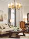 All-Copper Chandelier American Retro Country Living Room Lamp Dining Room Bedroom Light Luxury Lamp Guangdong Zhongshan Lamps Factory Direct Sale