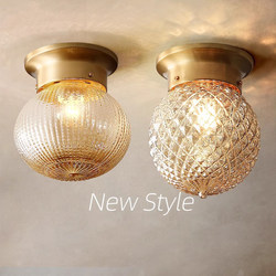 All-Copper Corridor Aisle Light Nordic Retro Entrance Balcony Ceiling Light Guangdong Zhongshan Lighting Manufacturer Direct Sales