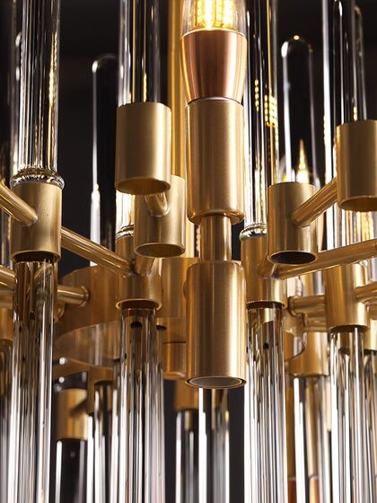 Light Luxury Chandelier American All-Copper Post-Modern Guest Restaurant Simple Creative Personalized Crystal Lamps Zhongshan Factory Direct Sales