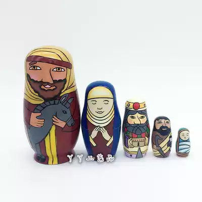 () Five-layer horse holding Russian doll wooden toy craft gift Valentine's Day gift decoration