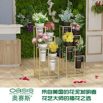 Nordic style multi-layer flower bucket rack iron flower rack movable flower container flower rack flower shop display rack flower shelf