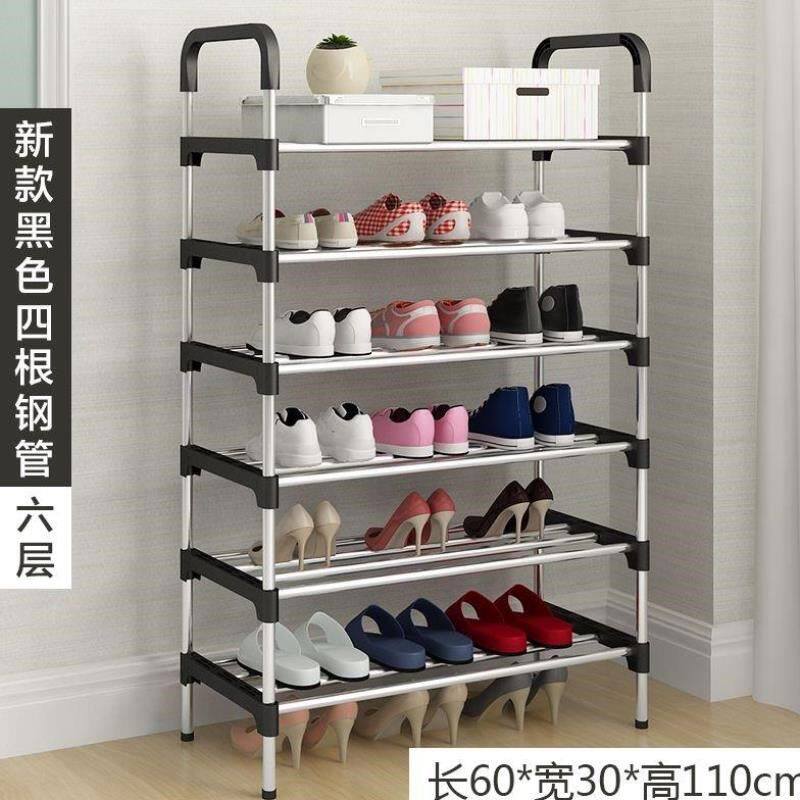 Stainless steel dust-free shoe cabinet doorway home shoe rack multi-layer European steel pipe coarse and solid