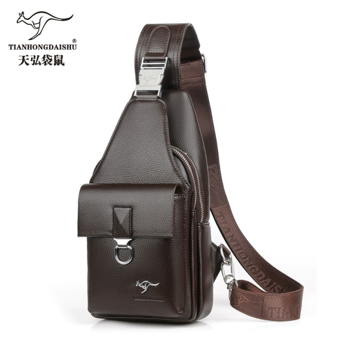 Tide, модная нагрудная сумка, кожаная сумка через плечо, маленький рюкзак, коллекция 2022, из натуральной кожи, в корейском стиле