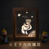 Chinese Valentines Day Valentines Day gift to girlfriend little Prince surrounding ornaments creative custom night light little Prince Rose