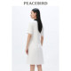 PEACEBIRD POLO collar contrast dress for women 2024 spring new short-sleeved A-line skirt T-shirt dress casual sports style