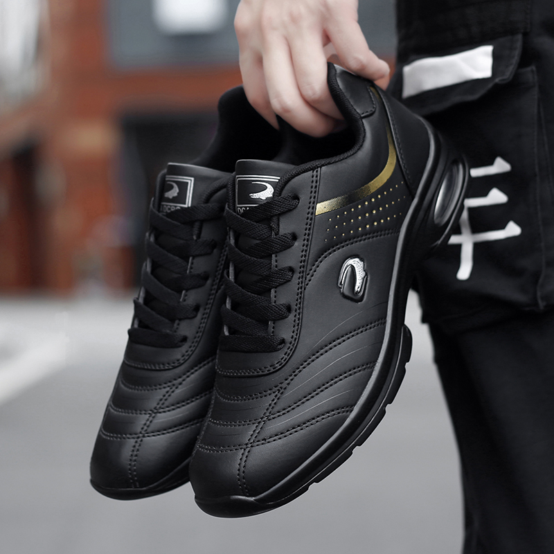 Crocodile 2026 Black Height-Increasing Breathable Waterproof Travel Shoes Outdoor Sports Casual Shoes Genuine Leather Air Cushion Sneakers for Men