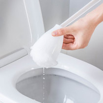 Creative long handle polyester soft hair toilet brush toilet cleaning brush does not hurt glaze can be squeezed toilet brush White