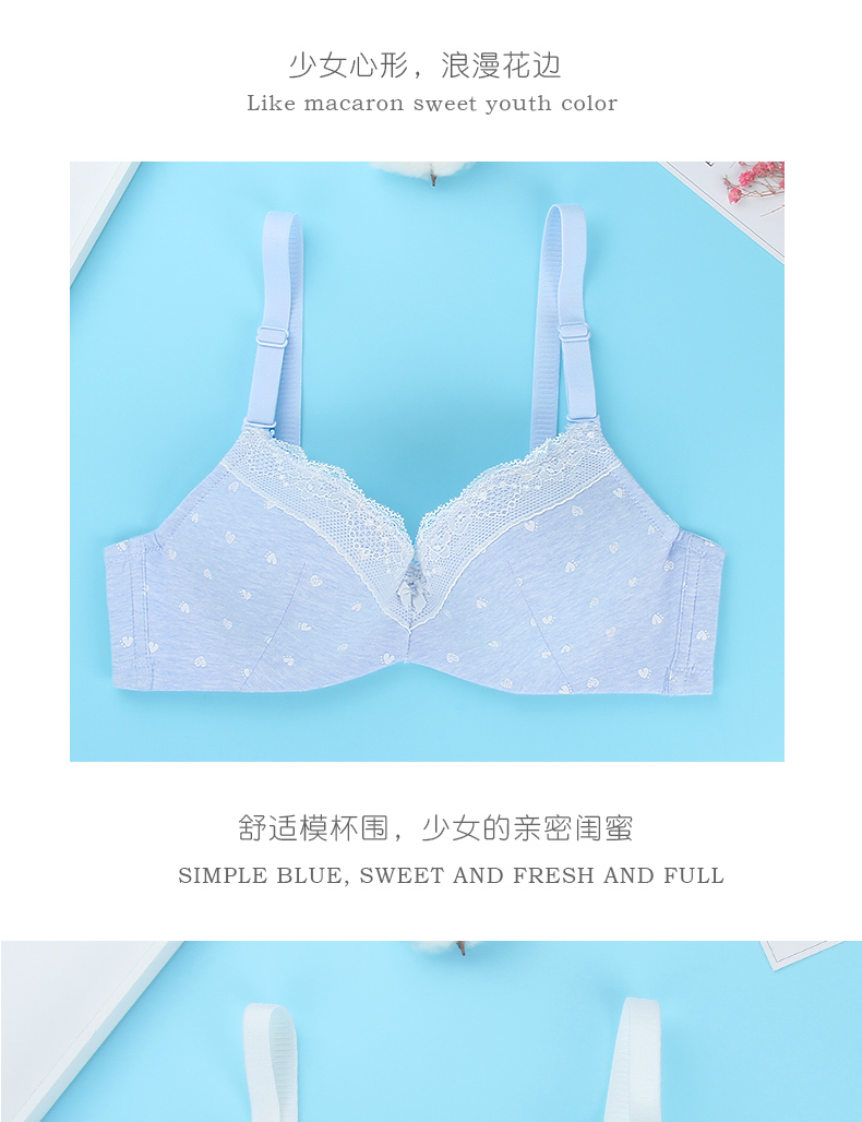 Yilan Fen Ren Girl Bra Thời kỳ phát triển Đồ lót học sinh mỏng Ngực nhỏ Tập hợp học sinh trung học College Bra - Áo ngực không dây quần áo nữ đẹp