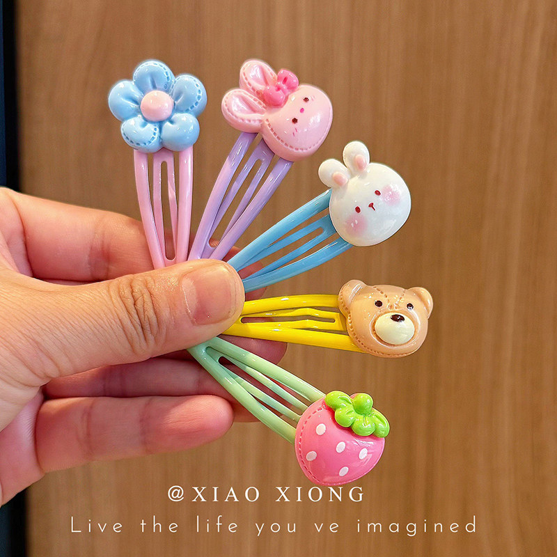 Kids Barrettes Cute Cartoon Hair Pin Baby Hair Accessories Rabbit Strawberry BB Clip Girl Side Clip Bang Clip New Arrival — 3