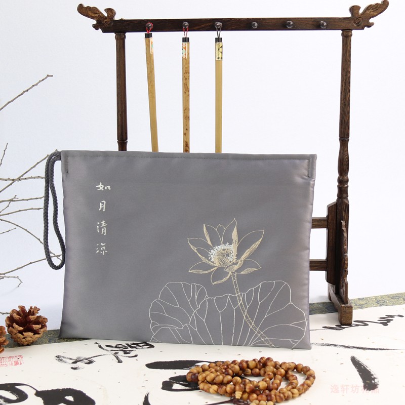 Buddhist Sutra maintenance bag Buddhist and Taoist supplies copy of scriptures embroidery medium scripture bag Buddha bag storage Buddhist bead bag scripture bag