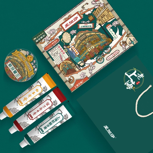 美加净 Samsung, подарочная коробка, зубная паста, ретро зубной порошок, подарок на день рождения