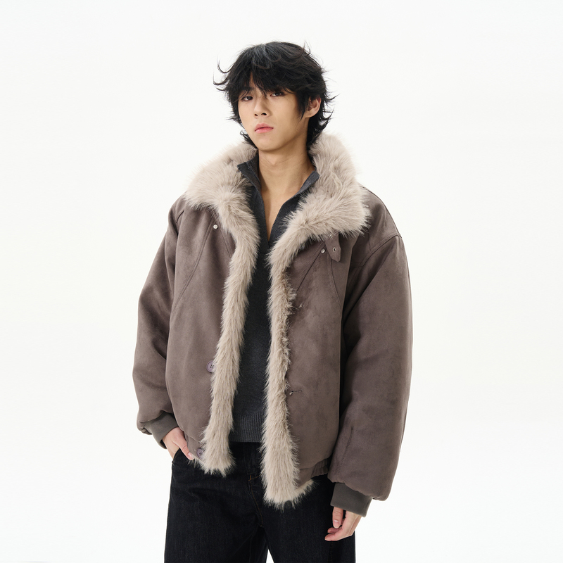 Tailang's Shop Winter Mountain Eagle Cotton Jacket for Men, High-End, Cool and Stylish, Suede Fur Coat, Jacket, Couple's Trendy Style Tailang's Shop Winter Mountain Eagle Cotton Jacket for Men, High-End, Cool and Stylish, Suede Fur Coat, Jacket, Couple's Trendy Style