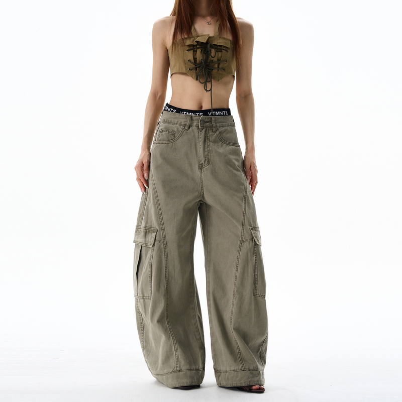 Tailang's Shop American Retro Deconstructed Design Scimitar-Style Cargo Pants for Men, High-End, Cool and Trendy Brand Pants for Couples Tailang's Shop American Retro Deconstructed Design Scimitar-Style Cargo Pants for Men, High-End, Cool and Trendy Brand Pants for Couples