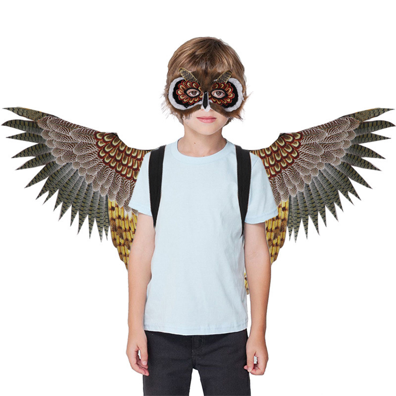 Halloween Party Carnival Children's Owl Mask Wing Set Cosplay Dance Party Cross-Border Hit
