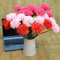 Simulation of single carnation lilac silk flower fake flower decoration flower decoration activities publicity gifts Mothers Day to send flowers branches