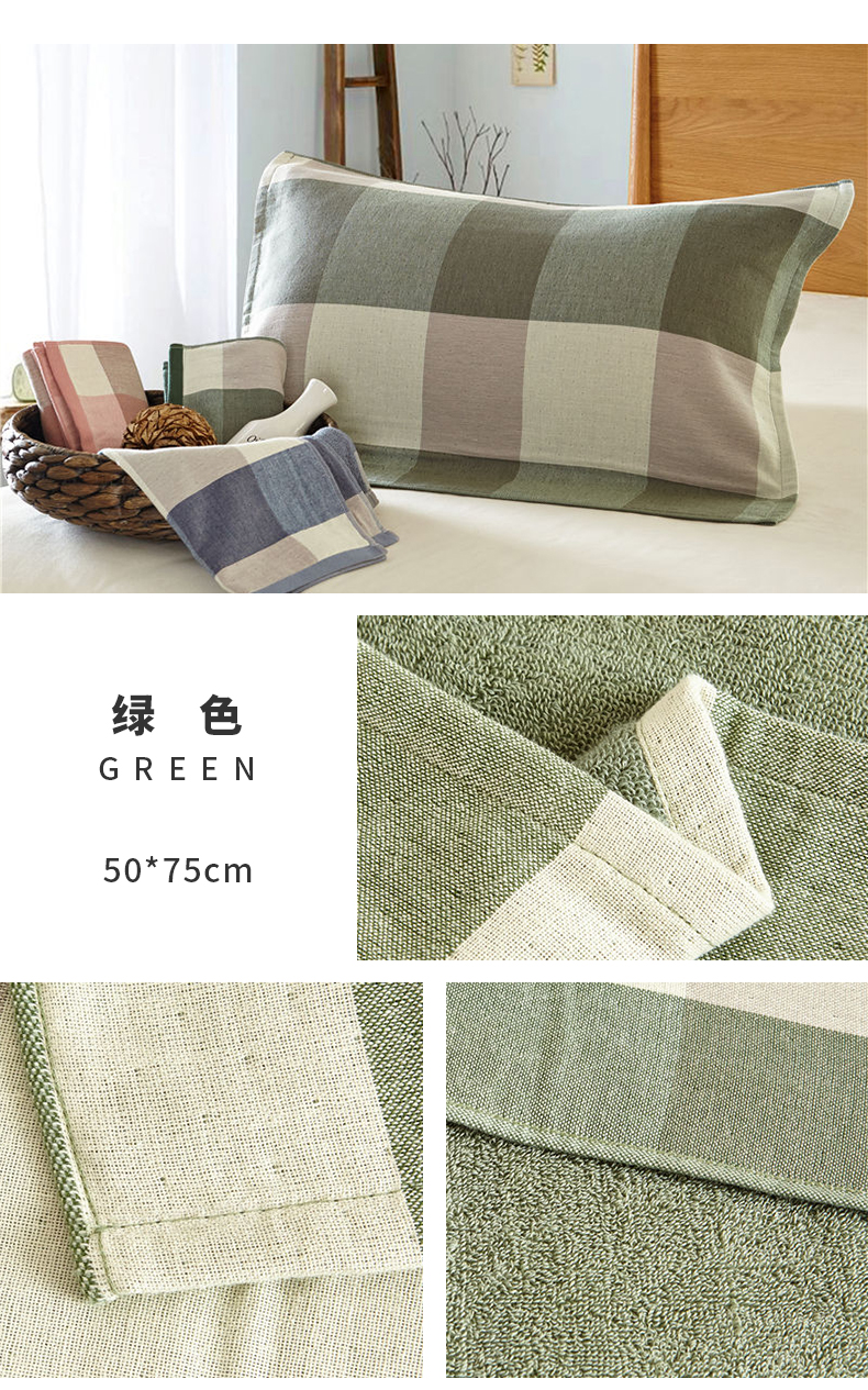 100% cotton khăn một cặp lưới nghĩa vận chuyển khăn lớn bông gạc Chen đầu gối thấm nước mềm - Khăn gối áo gối