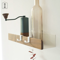 Kitchen storage rack wall-mounted non-perforated seasoning rack Wall Nordic Wood minimalist condiment storage rack