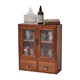 Retro Glass Door Tea Set Rack Blind Box Cabinet Wooden Cup Desktop Storage Box Cosmetic Hand Account Organizer