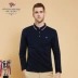 Paul Saint Froland Áo thun dài tay mùa thu nam Lapel Rắn màu Polo Áo sơ mi công sở giản dị Trung niên Kích thước lớn Mặc nam áo phông polo Polo