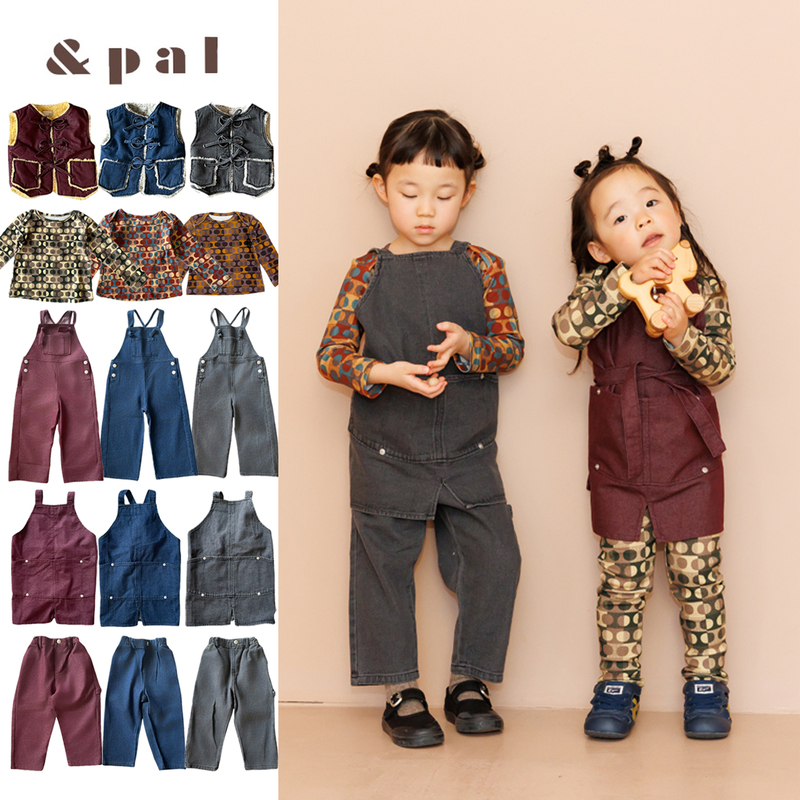 Lola Baby and Pal 26Aw Children's New Autumn and Winter Vest Jacket T-Shirt Overalls Pants