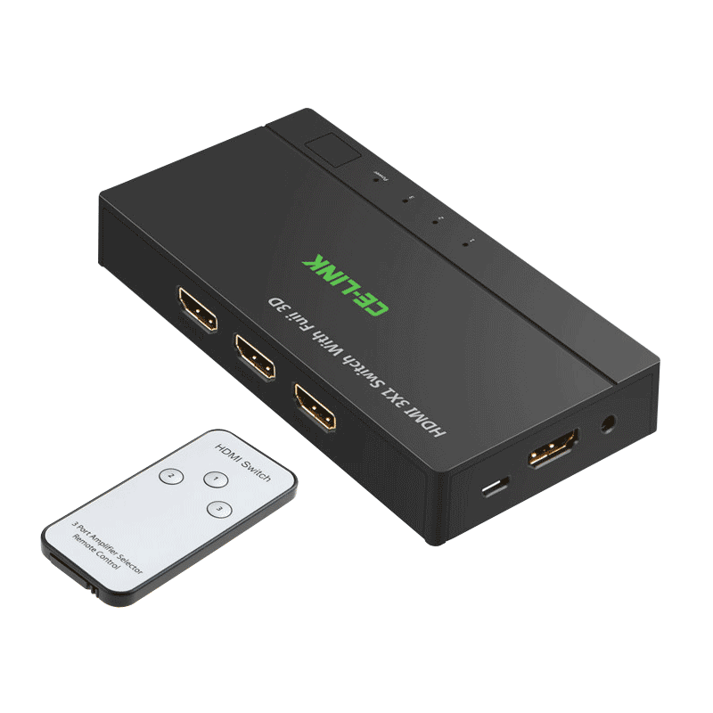 CE-LINK HDMI switch 3-in-1-out splitter 3-in-1 HDMI hub HD with remote control