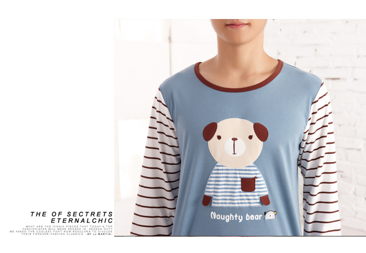 Yi Erjia mùa xuân mùa thu dài tay đồ ngủ cotton nam đầu nhà dịch vụ giản dị mùa xuân đồ ngủ cotton nam đồ mặc nhà