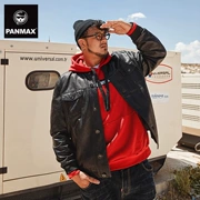 Áo khoác da nam PANMAX 2018 mới đồng phục bóng chày thêu đứng cổ áo lỏng lẻo thương hiệu áo khoác da cỡ lớn