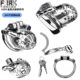 Stainless Steel Pa Ring Cut Out Chastity Lock Cb Lock Abstinence Ring Main Training Chastity Device Bird Cage Lower Body Piercing