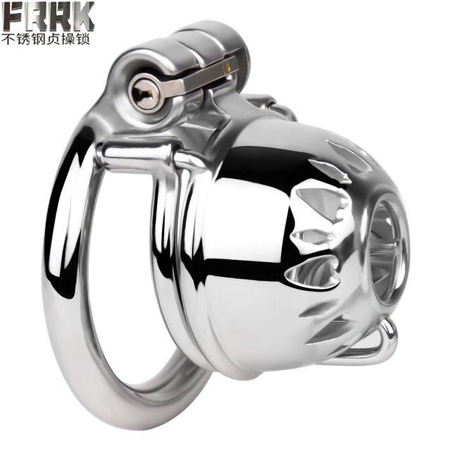 Stainless Steel Pa Ring Chastity Lock Pot Lid Cb Lock Male Large Urination Hole Birdcage Abstinence Hollow Chastity Device Smooth Integrated