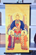 Cloth scroll Scroll Jade Qing Yuan Shi Tian Zun Portrait 60*30 cm
