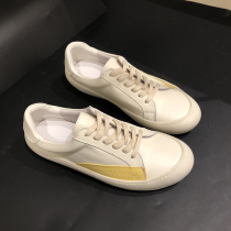 White shoes for men 2024 summer new genuine leather white sneakers Korean style breathable trendy shoes thick-soled sports and casual mens shoes