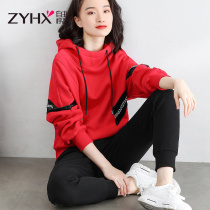 Free breathing sports suit women winter 2021 New padded velvet two-piece set autumn and winter Korean tide casual wear