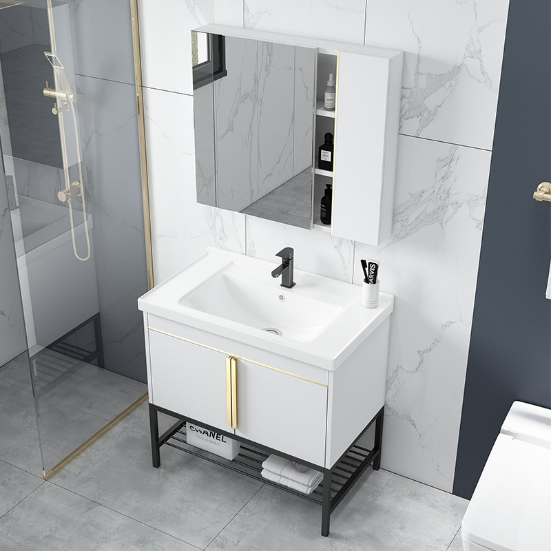 304 stainless steel floor-mounted bathroom cabinet combination toilet sink Simple wash basin Wash basin light luxury