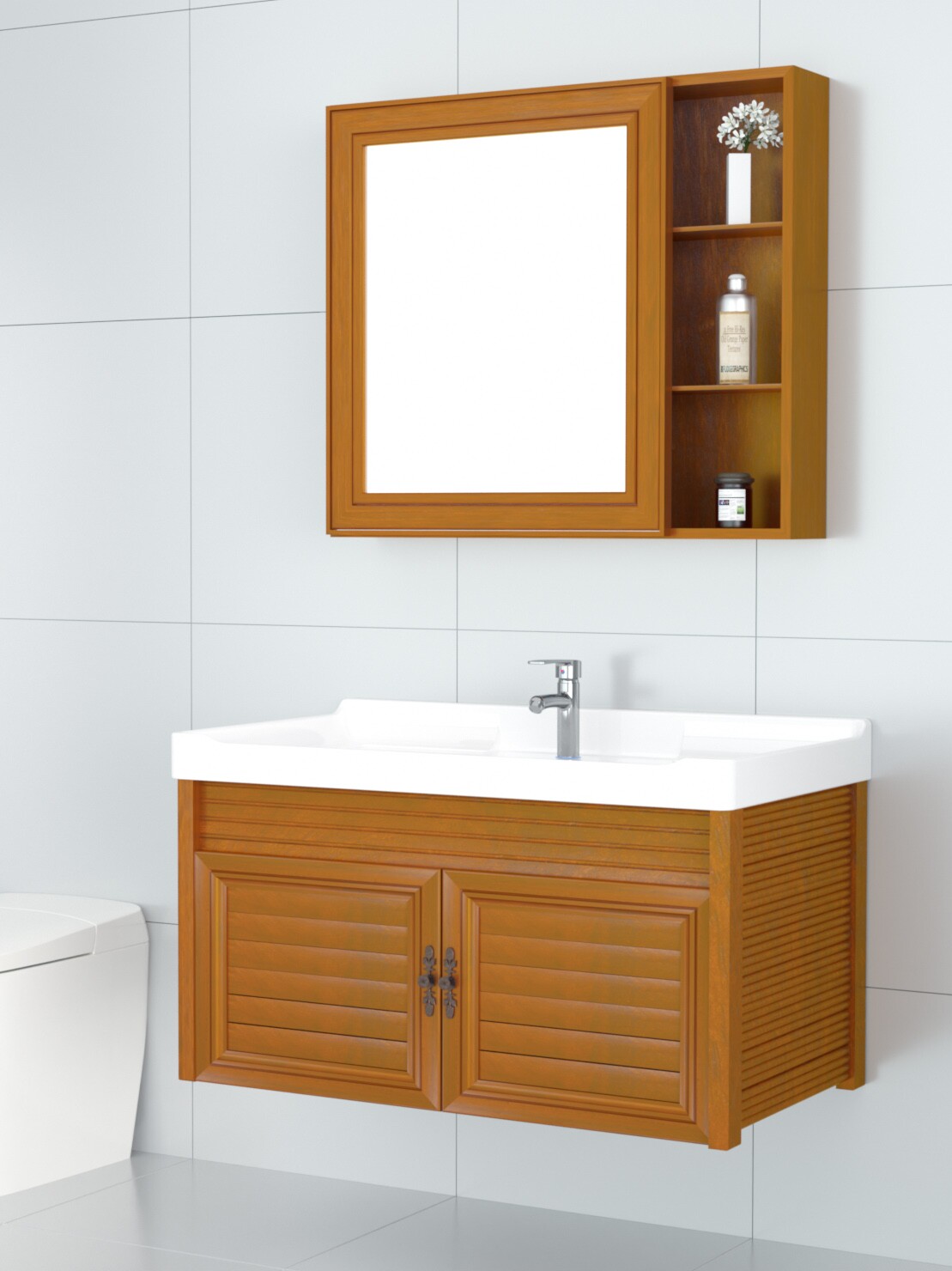 Space aluminum bathroom cabinet combination washbasin Simple modern washbasin Powder room washbasin Bathroom suit washbasin
