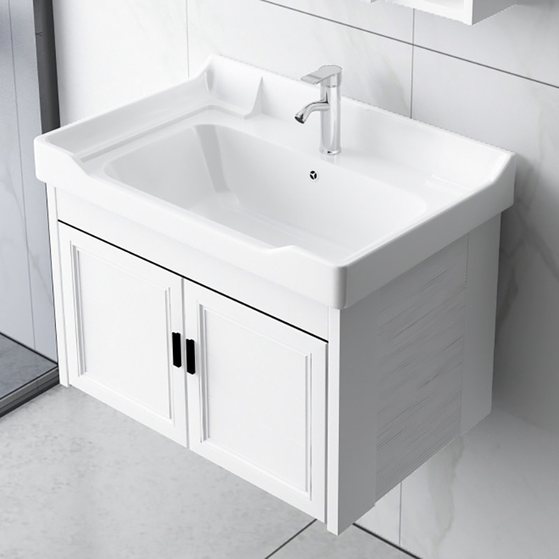 Wall-mounted washbasin cabinet combination bathroom ceramic washbasin Home small apartment simple basin one balcony