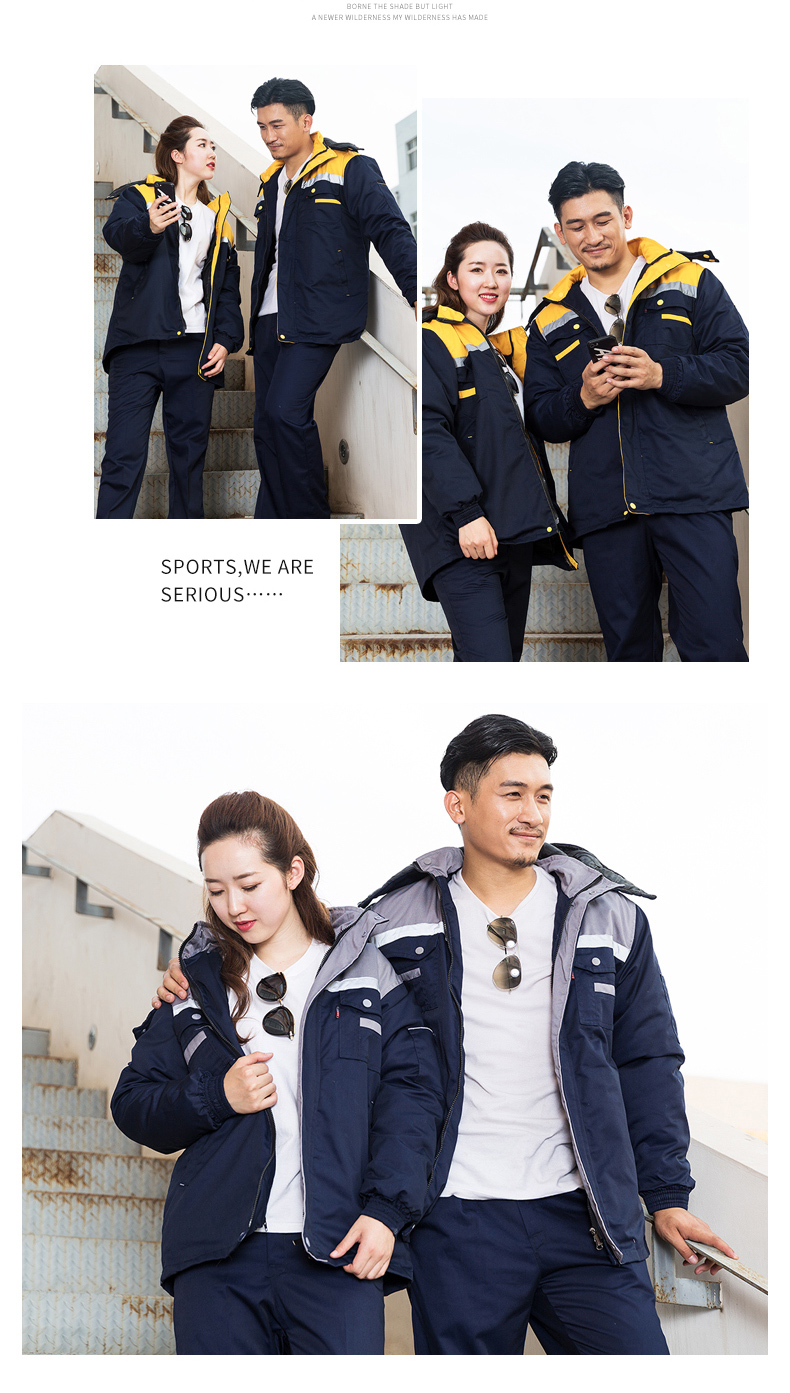 Mùa đông dài tay dày mùa đông quần áo công sở phù hợp với áo khoác nam cotton sửa chữa bảo hiểm lao động quần áo có thể tháo rời áo sơ mi tùy chỉnh đồ nam