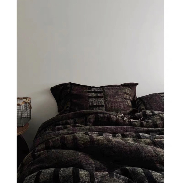 Pierre's House/Vintage Retro Jacquard Dunes Brown Cotton Sheets Four-Piece Set Fully Quilt Cover Cover Cover Cover