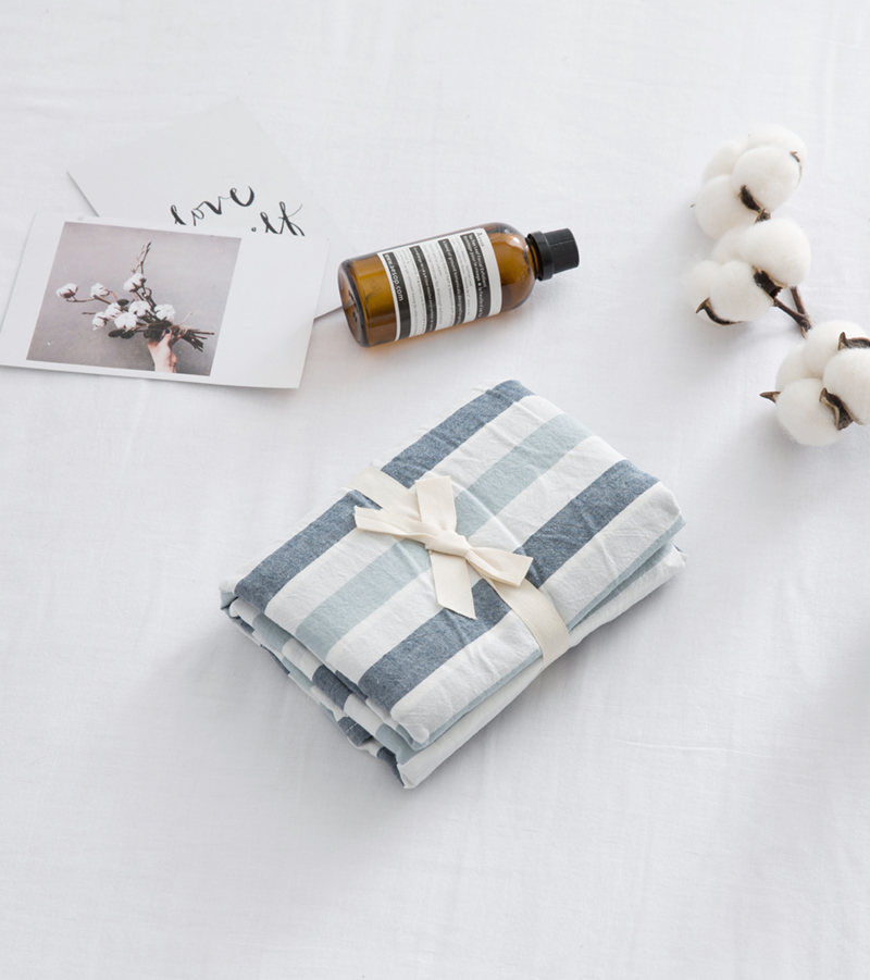 Vỏ gối cotton phong cách Nhật Bản giặt tốt 48 * 74 cotton lưới màu đơn gối cao su non kymdan