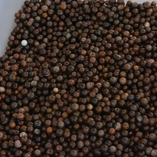 Washi Bishuhua jade beads hand string DIY accessories white yellow coffee colored loose round beads