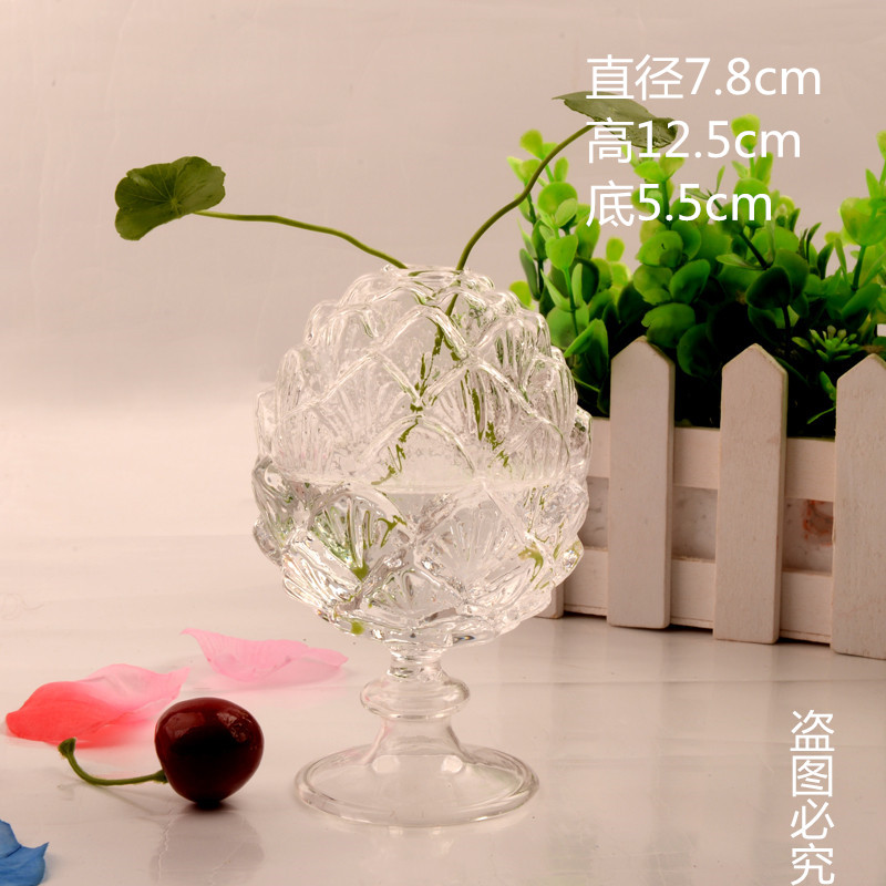 Transparent glass pine nut table surface vase hydroponic decoration utensil Home Ornaments